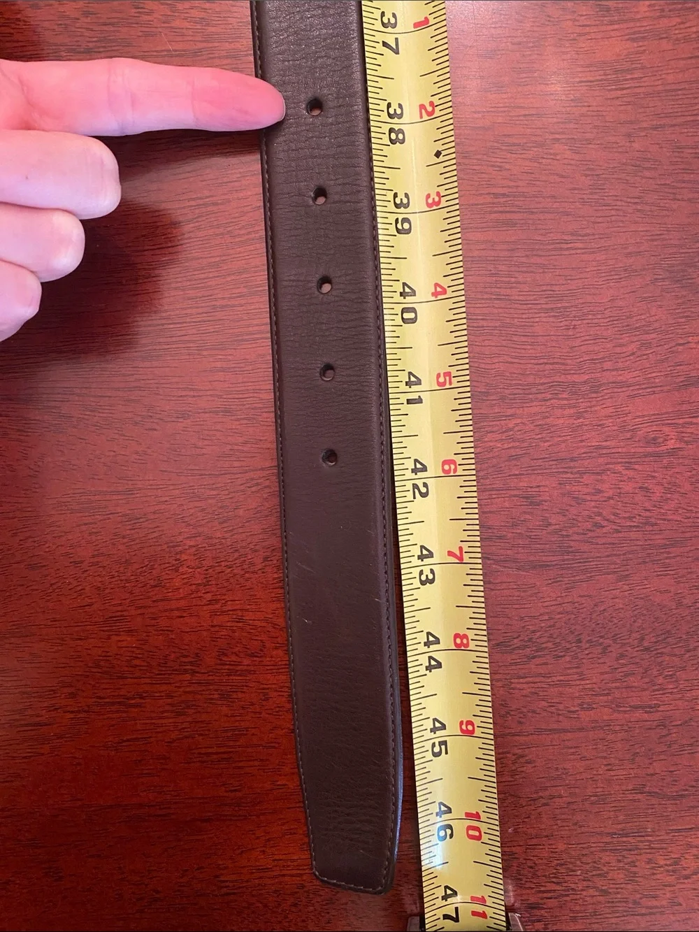 Mezlan Brown Leather Belt  w/ Perforated Brogue Edge Made in Spain Size 40